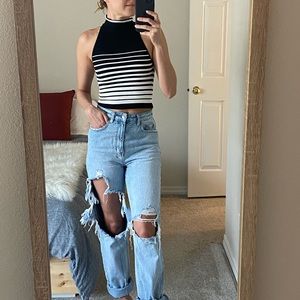 B&W Free People Crop Top